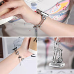 Diamantbesetztes Metallarmband in Knochenkettenform, passend für Apple Watch 46 mm / 49 mm / 45 mm / 44 mm und 42 mm / 41 mm / 40 mm / 38 mm