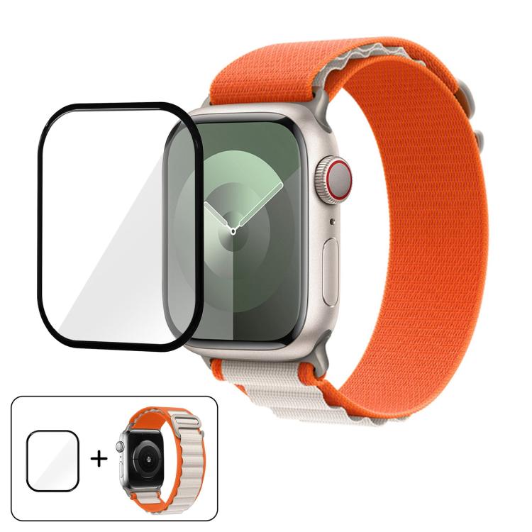 Buckle Loop Nylon Watch Band with 3D Curved Film, For Apple Watch Series 10 46mm