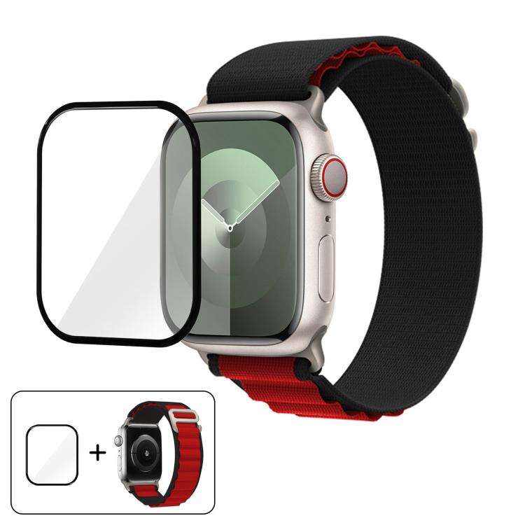 Buckle Loop Nylon Watch Band with 3D Curved Film, For Apple Watch Series 10 46mm