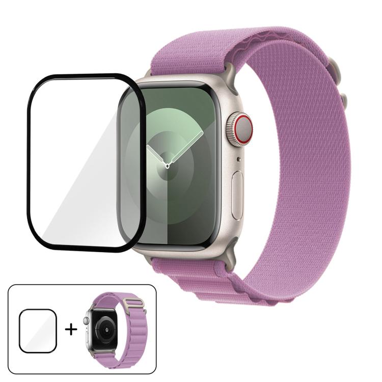 Buckle Loop Nylon Watch Band with 3D Curved Film, For Apple Watch Series 10 46mm