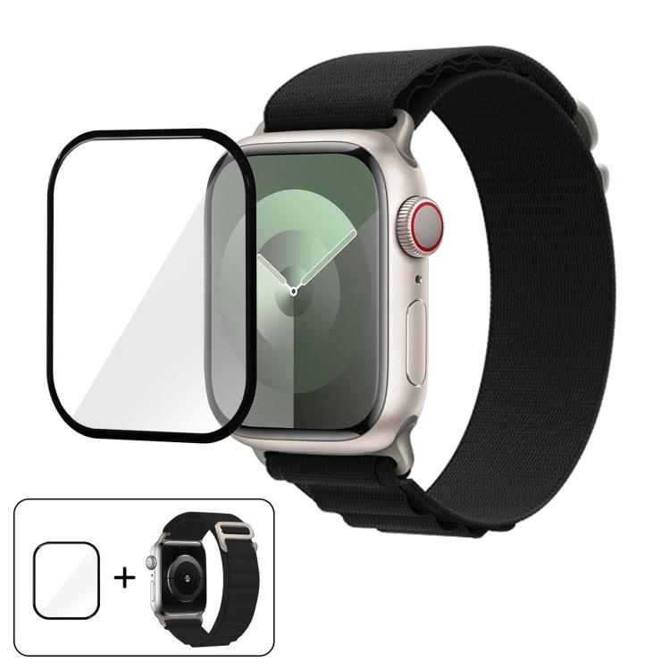 Buckle Loop Nylon Watch Band with 3D Curved Film, For Apple Watch Series 44mm