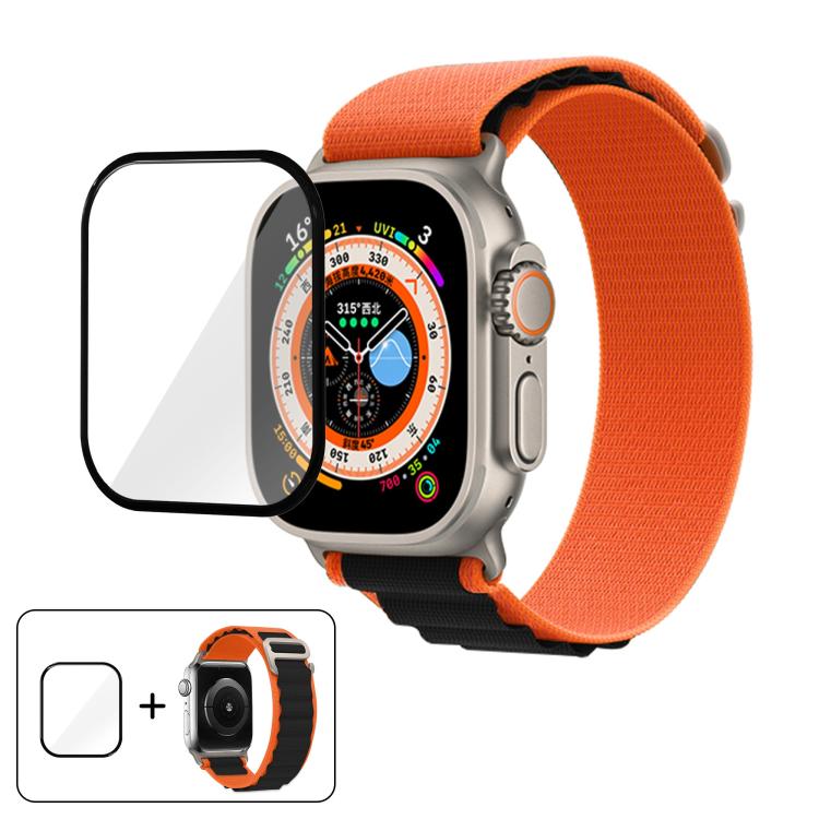 Buckle Loop Nylon Watch Band with 3D Curved Film, For Apple Watch Ultra 2 / 1 49mm