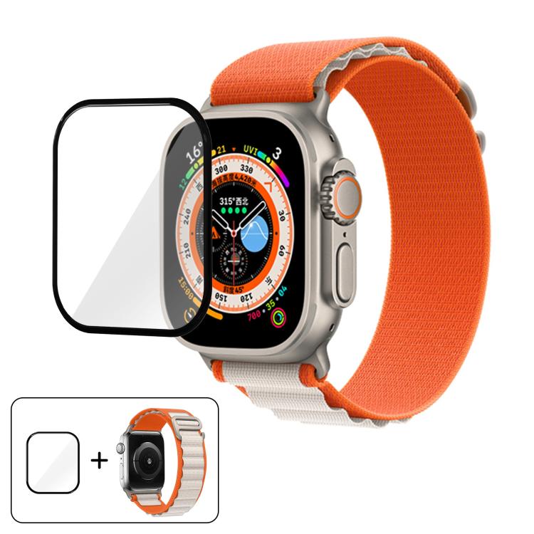 Buckle Loop Nylon Watch Band with 3D Curved Film, For Apple Watch Ultra 2 / 1 49mm