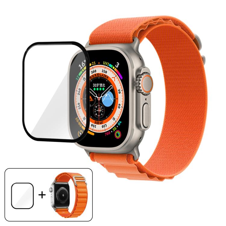 Buckle Loop Nylon Watch Band with 3D Curved Film, For Apple Watch Ultra 2 / 1 49mm