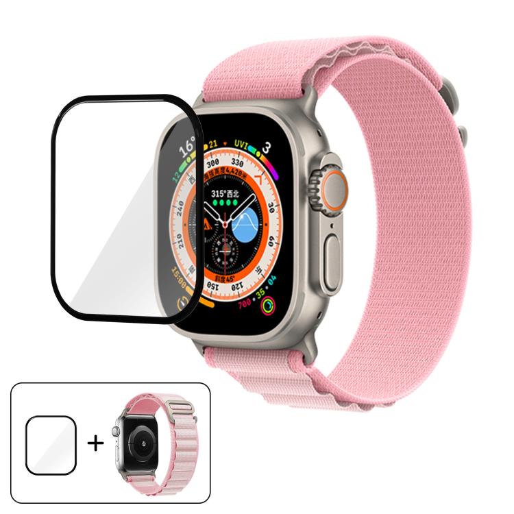 Buckle Loop Nylon Watch Band with 3D Curved Film, For Apple Watch Ultra 2 / 1 49mm