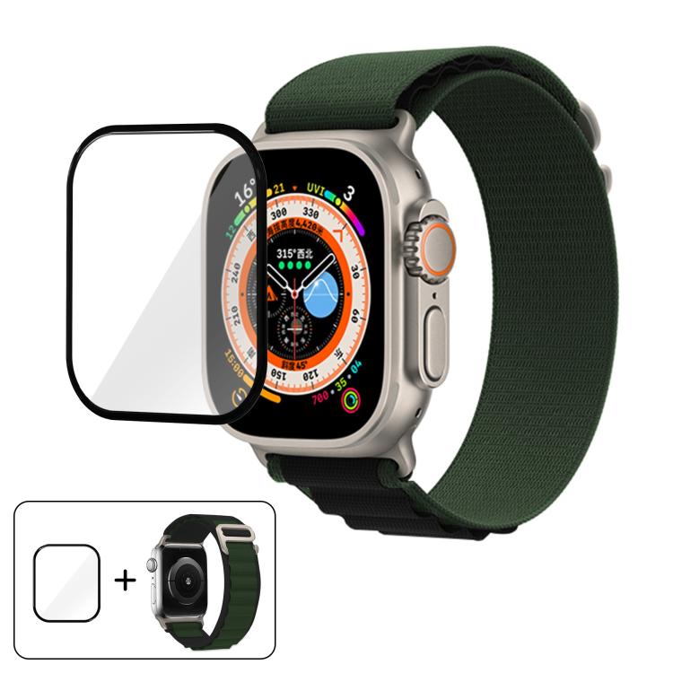 Buckle Loop Nylon Watch Band with 3D Curved Film, For Apple Watch Ultra 2 / 1 49mm