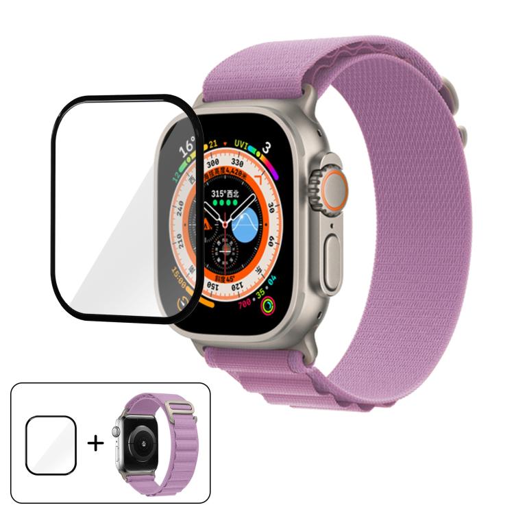 Buckle Loop Nylon Watch Band with 3D Curved Film, For Apple Watch Ultra 2 / 1 49mm