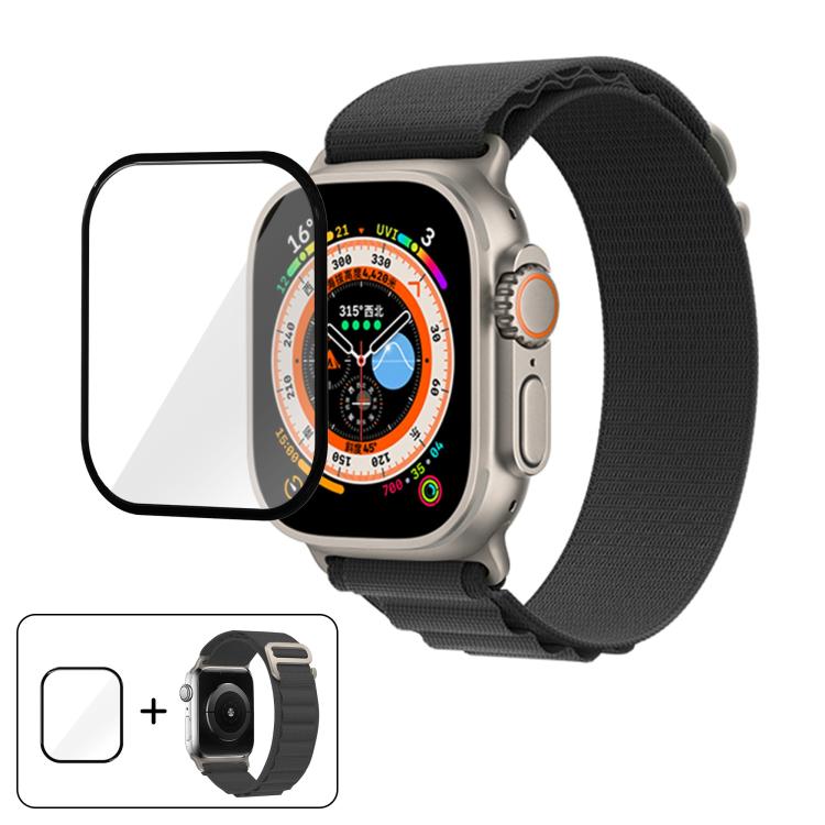 Buckle Loop Nylon Watch Band with 3D Curved Film, For Apple Watch Ultra 2 / 1 49mm