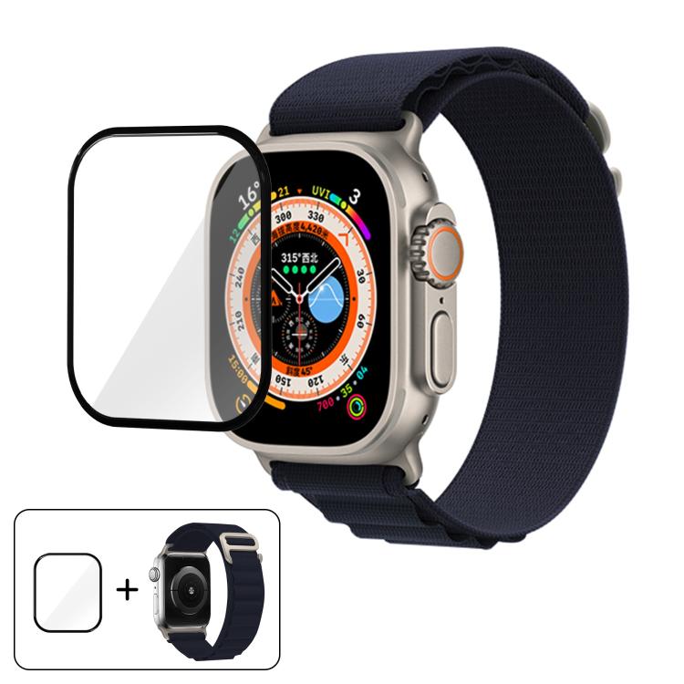 Buckle Loop Nylon Watch Band with 3D Curved Film, For Apple Watch Ultra 2 / 1 49mm
