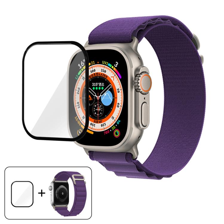 Buckle Loop Nylon Watch Band with 3D Curved Film, For Apple Watch Ultra 2 / 1 49mm