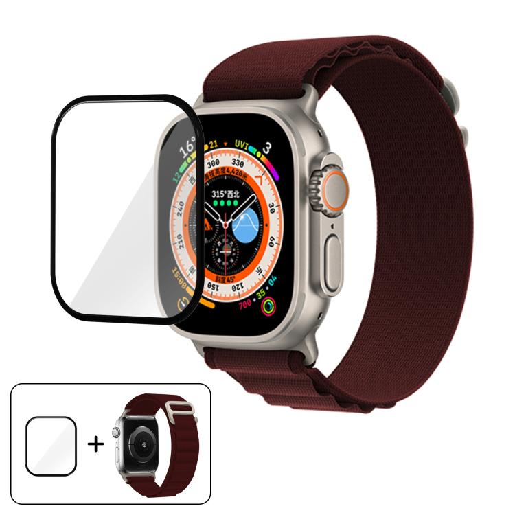 Buckle Loop Nylon Watch Band with 3D Curved Film, For Apple Watch Ultra 2 / 1 49mm