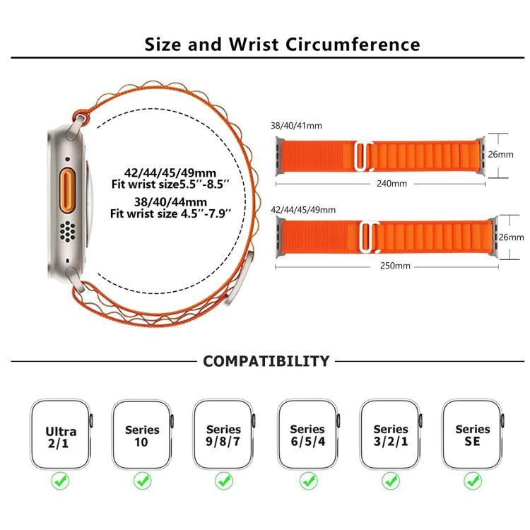 Buckle Loop Nylon Watch Band with 3D Curved Film, For Apple Watch Series 10 46mm