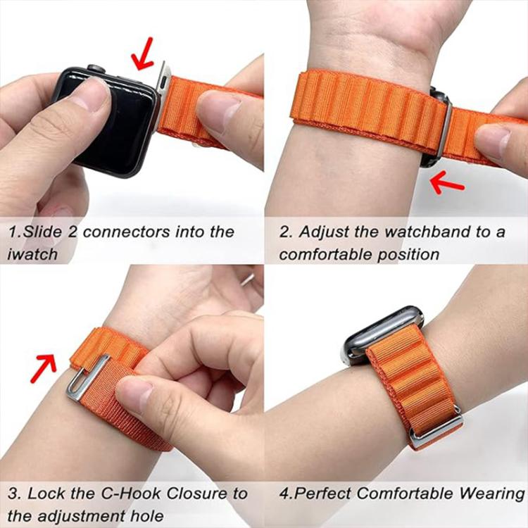 Buckle Loop Nylon Watch Band with 3D Curved Film, For Apple Watch Series 10 46mm