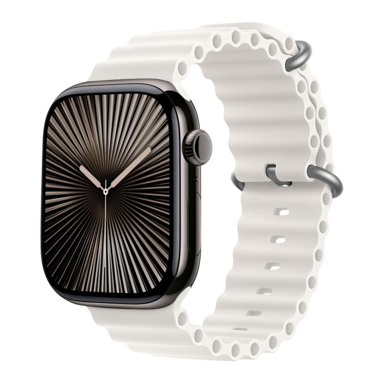 Ocean Silicone Watch Band with 3D Curved Film, For Apple Watch Series 10 46mm, For Apple Watch Series 10 42mm, For Apple Watch Series 44mm