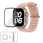 Ocean Silicone Watch Band with 3D Curved Film, For Apple Watch Series 40mm, For Apple Watch Ultra 2 / 1 49mm, For Apple Watch Series 45mm