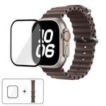 Ocean Silicone Watch Band with 3D Curved Film, For Apple Watch Series 40mm, For Apple Watch Ultra 2 / 1 49mm, For Apple Watch Series 45mm