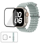 Ocean Silicone Watch Band with 3D Curved Film, For Apple Watch Series 40mm, For Apple Watch Ultra 2 / 1 49mm, For Apple Watch Series 45mm