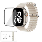 Ocean Silicone Watch Band with 3D Curved Film, For Apple Watch Series 40mm, For Apple Watch Ultra 2 / 1 49mm, For Apple Watch Series 45mm