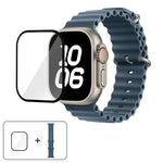 Ocean Silicone Watch Band with 3D Curved Film, For Apple Watch Series 40mm, For Apple Watch Ultra 2 / 1 49mm, For Apple Watch Series 45mm