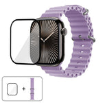 Ocean Silicone Watch Band with 3D Curved Film, For Apple Watch Series 41mm, For Apple Watch Series 38mm, For Apple Watch Series 42mm