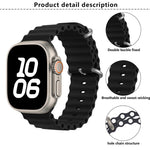 Ocean Silicone Watch Band with 3D Curved Film, For Apple Watch Series 40mm, For Apple Watch Ultra 2 / 1 49mm, For Apple Watch Series 45mm
