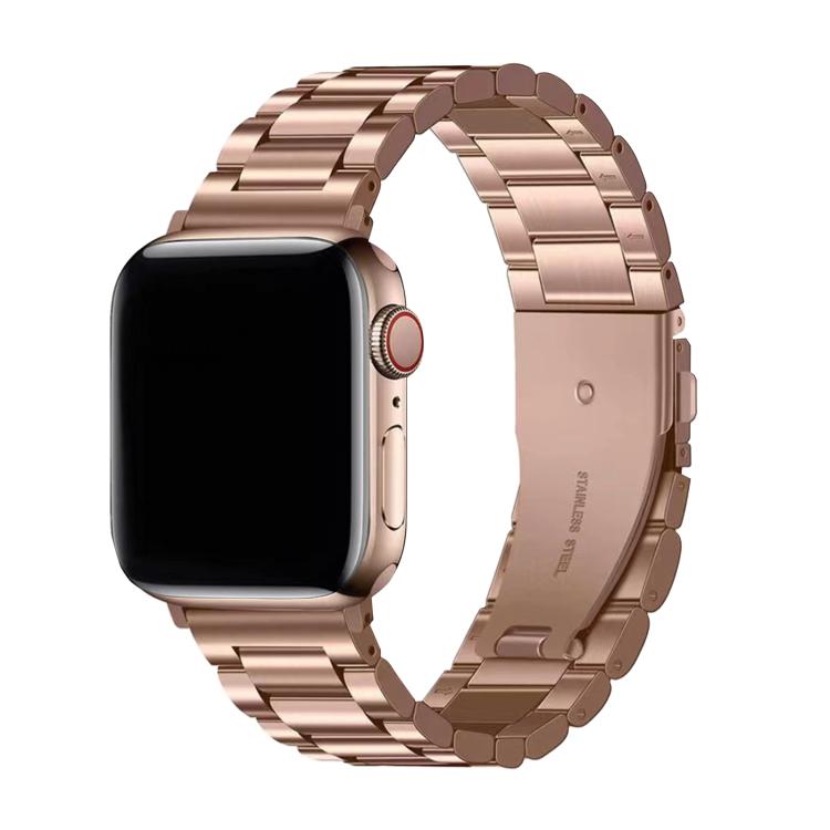 Three Beads Stainless Steel Watch Band with 3D Curved Film, For Apple Watch Series 10 46mm, For Apple Watch Series 10 42mm, For Apple Watch Series 44mm, For Apple Watch Series 40mm