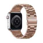 Three Beads Stainless Steel Watch Band with 3D Curved Film, For Apple Watch Series 10 46mm, For Apple Watch Series 10 42mm, For Apple Watch Series 44mm, For Apple Watch Series 40mm