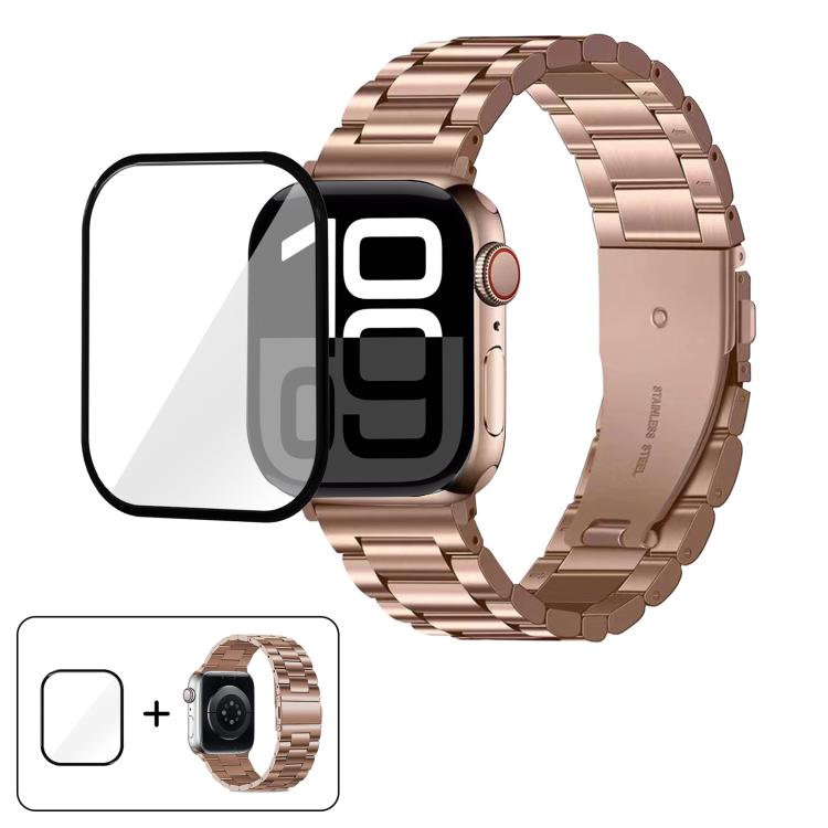 Three Beads Stainless Steel Watch Band with 3D Curved Film, For Apple Watch Series 42mm