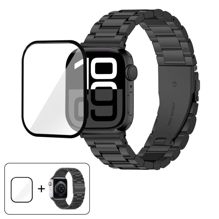 Three Beads Stainless Steel Watch Band with 3D Curved Film, For Apple Watch Series 42mm