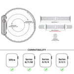 Three Beads Stainless Steel Watch Band with 3D Curved Film, For Apple Watch Series 42mm