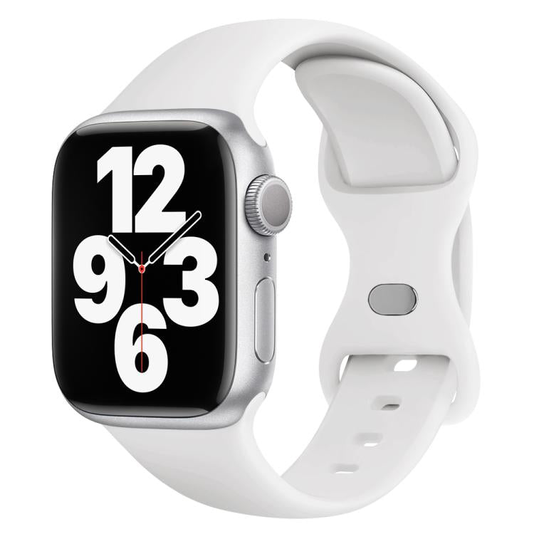 Silikon-Uhrenarmband mit Schmetterlingsverschluss und 3D-gebogener Folie, für Apple Watch Series 10 (46 mm), Apple Watch Series 10 (42 mm) und Apple Watch Series 10 (44 mm)