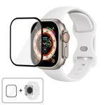 Butterfly Buckle Silicone Watch Band with 3D Curved Film, For Apple Watch Series 40mm, For Apple Watch Ultra 2 / 1 49mm, For Apple Watch Series 45mm