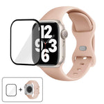 Butterfly Buckle Silicone Watch Band with 3D Curved Film, For Apple Watch Series 40mm, For Apple Watch Ultra 2 / 1 49mm, For Apple Watch Series 45mm
