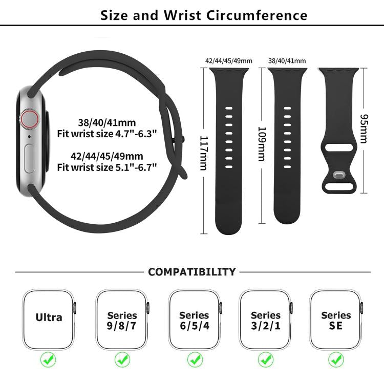Butterfly Buckle Silicone Watch Band with 3D Curved Film, For Apple Watch Series 40mm, For Apple Watch Ultra 2 / 1 49mm, For Apple Watch Series 45mm