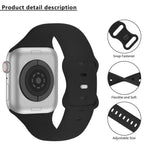 Butterfly Buckle Silicone Watch Band with 3D Curved Film, For Apple Watch Series 41mm, For Apple Watch Series 38mm, For Apple Watch Series 42mm