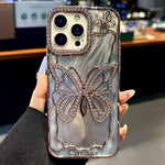 Butterfly Electroplating TPU Phone Case with Epoxy Cardboard, For iPhone 14, For iPhone 14 Pro, For iPhone 14 Pro Max, For iPhone 13 Pro Max, For iPhone 13 Pro, For iPhone 13