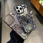 Butterfly Electroplating TPU Phone Case with Epoxy Cardboard, For iPhone 15 Plus, For iPhone 15, For iPhone 14 Plus, For iPhone 14, For iPhone 14 Pro, For iPhone 14 Pro Max, For iPhone 13 Pro Max, For iPhone 13 Pro, For iPhone 13
