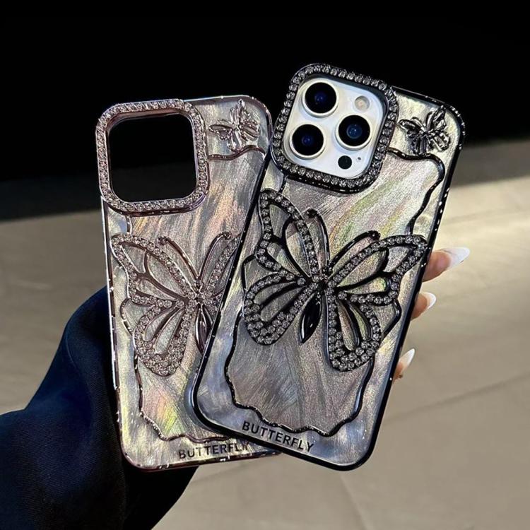 Butterfly Electroplating TPU Phone Case with Epoxy Cardboard, For iPhone 15 Plus, For iPhone 15, For iPhone 14 Plus, For iPhone 14, For iPhone 14 Pro, For iPhone 14 Pro Max, For iPhone 13 Pro Max, For iPhone 13 Pro, For iPhone 13