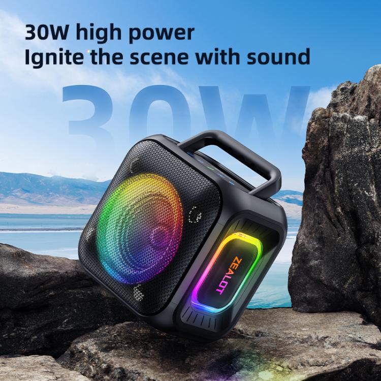 Zealot PT01 30W Portable Outdoor IPX6 RGB Stereo Bluetooth Speaker, PT01