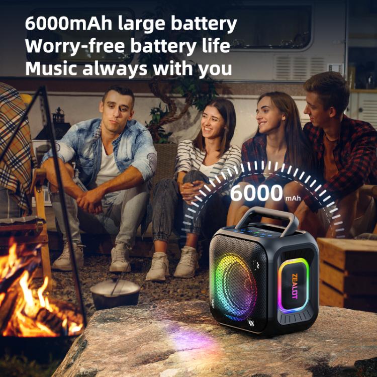 Zealot PT01 30W Portable Outdoor IPX6 RGB Stereo Bluetooth Speaker, PT01
