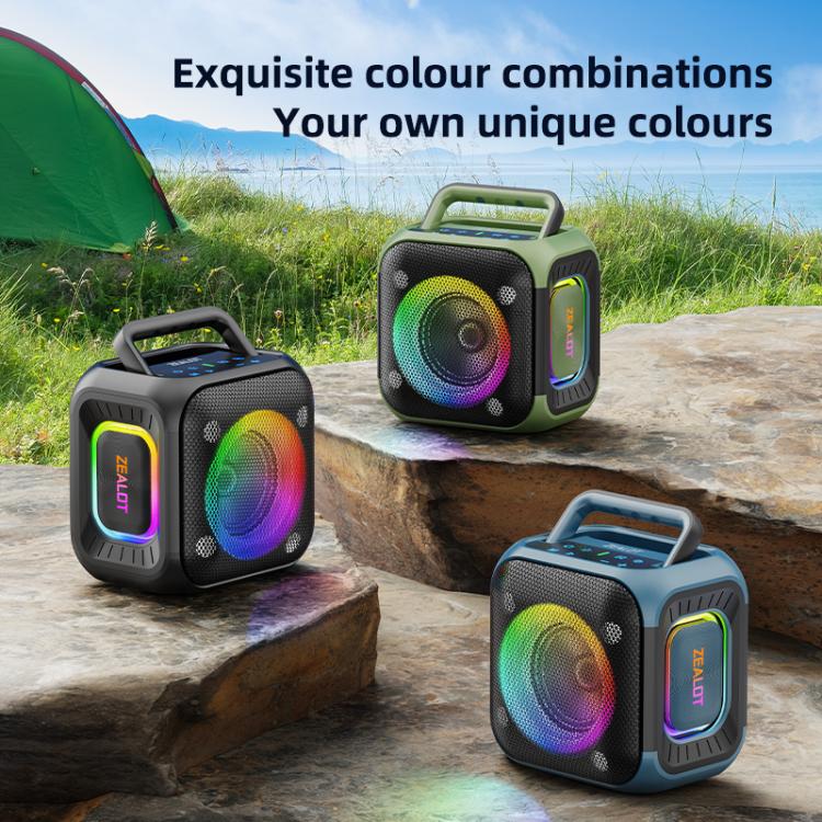 Zealot PT01 30W Portable Outdoor IPX6 RGB Stereo Bluetooth Speaker, PT01