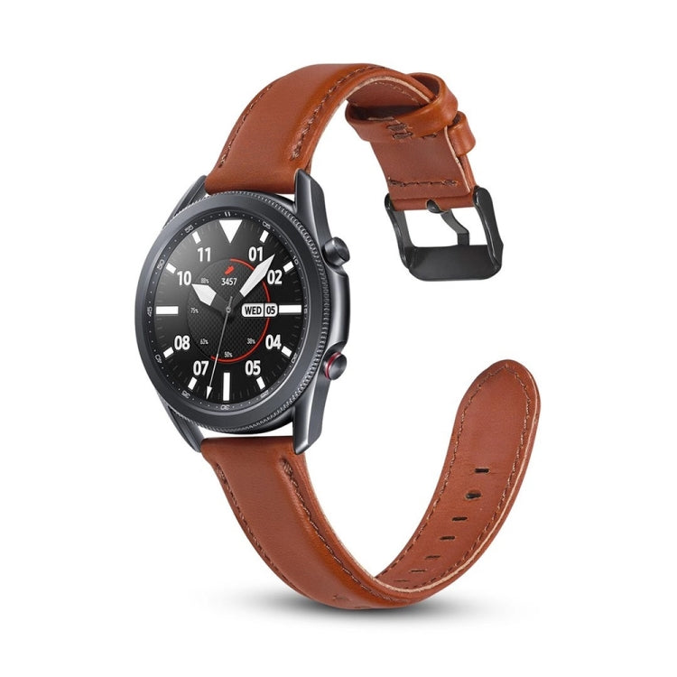 Flat Texture Leather Replacement Strap, For Samsung Galaxy Watch 3 41mm, For Samsung Galaxy Watch 3 45mm