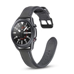 Flat Texture Leather Replacement Strap, For Samsung Galaxy Watch 3 41mm, For Samsung Galaxy Watch 3 45mm