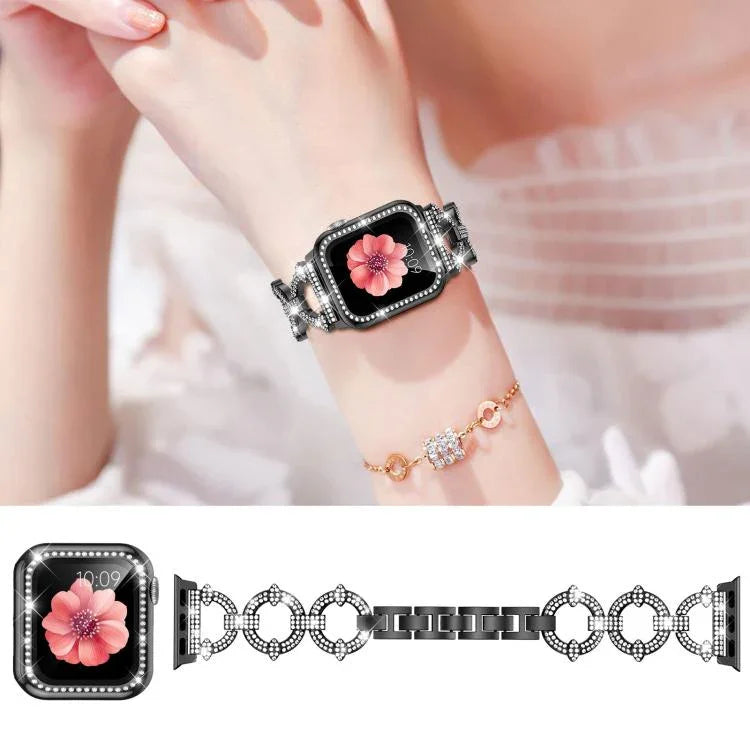 سوار ساعة معدني على شكل O من xDfind مع فيلم مقسى وغطاء PC مدمج، لسلسلة Apple Watch 10 مقاس 46مم، لسلسلة Apple Watch 10 مقاس 42مم، لسلسلة Apple Watch مقاس 44مم، لسلسلة Apple Watch مقاس 40مم، لـ Apple Watch Ultra 2 / 1 مقاس 49مم