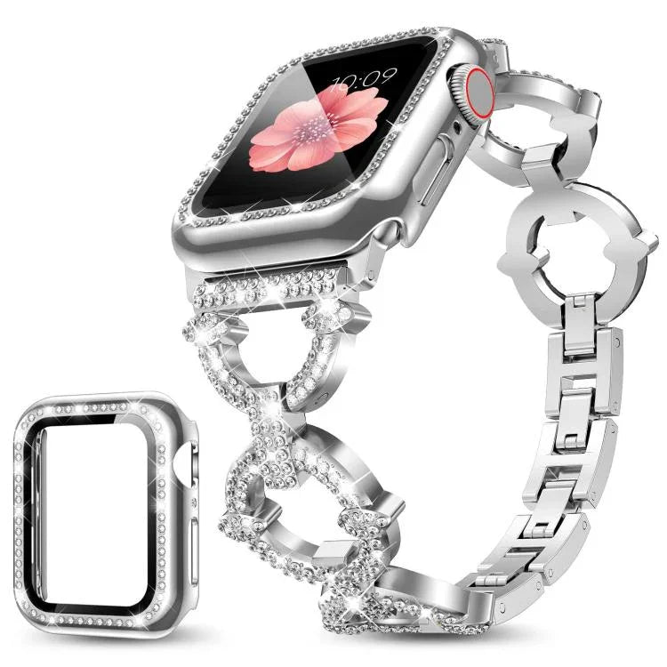 سوار ساعة معدني على شكل O من xDfind مع فيلم مقسى وغطاء PC مدمج، لسلسلة Apple Watch 10 مقاس 46مم، لسلسلة Apple Watch 10 مقاس 42مم، لسلسلة Apple Watch مقاس 44مم، لسلسلة Apple Watch مقاس 40مم، لـ Apple Watch Ultra 2 / 1 مقاس 49مم