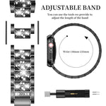 xDfind Diamond Jewelry Metal Watch Band with Case, For Apple Watch Series 10 46mm, For Apple Watch Series 10 42mm, For Apple Watch Series 44mm, For Apple Watch Series 40mm, For Apple Watch Ultra 2 / 1 49mm, For Apple Watch Series 45mm                  ...