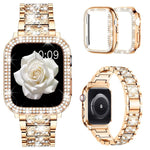 xDfind Diamond Jewelry Metal Watch Band with Case, For Apple Watch Series 10 46mm, For Apple Watch Series 10 42mm, For Apple Watch Series 44mm, For Apple Watch Series 40mm, For Apple Watch Ultra 2 / 1 49mm, For Apple Watch Series 45mm                  ...