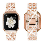 سوار ساعة معدني مجوهرات ماسية متلألئة من xDfind مع غطاء، لسلسلة Apple Watch 10 مقاس 46مم، لسلسلة Apple Watch 10 مقاس 42مم، لسلسلة Apple Watch مقاس 44مم، لسلسلة Apple Watch مقاس 40مم، لـ Apple Watch Ultra 2 / 1 مقاس 49مم، لسلسلة Apple Watch مقاس 45مم