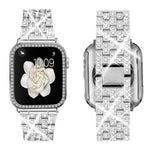 سوار ساعة معدني مجوهرات ماسية متلألئة من xDfind مع غطاء، لسلسلة Apple Watch 10 مقاس 46مم، لسلسلة Apple Watch 10 مقاس 42مم، لسلسلة Apple Watch مقاس 44مم، لسلسلة Apple Watch مقاس 40مم، لـ Apple Watch Ultra 2 / 1 مقاس 49مم، لسلسلة Apple Watch مقاس 45مم