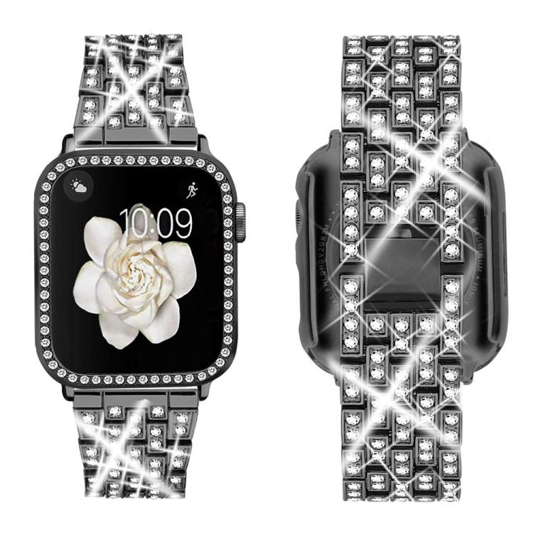 سوار ساعة معدني مجوهرات ماسية متلألئة من xDfind مع غطاء، لسلسلة Apple Watch 10 مقاس 46مم، لسلسلة Apple Watch 10 مقاس 42مم، لسلسلة Apple Watch مقاس 44مم، لسلسلة Apple Watch مقاس 40مم، لـ Apple Watch Ultra 2 / 1 مقاس 49مم، لسلسلة Apple Watch مقاس 45مم